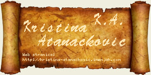 Kristina Atanacković vizit kartica